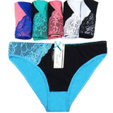 Sexy Lace On Side Briefs Fashion Stitching Colors Panties Cotton Lingerie