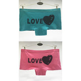 Love Heart Printed Boyshort Panties for Women 89216