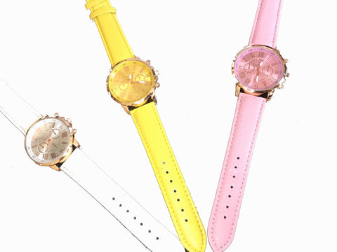 PU Leather Strap Running Vogue Analog Wrist Watch