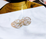 ICAHKYED0402 18K Gold Plated 3A Zircon earrings for Women Stud Earring