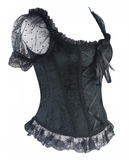 Short Sleeve Gothic SteampunkOverbust Corsets Tops