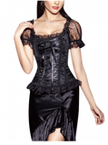 Short Sleeve Gothic SteampunkOverbust Corsets Tops