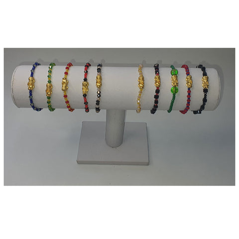 Minimalist Semi Precious Stone or Swarovski with Gold Plated Lucky Charms 9