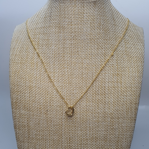 Open Heart Pendant with 16 inches Gold Necklace